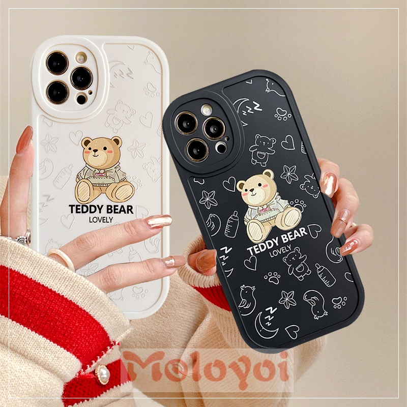 Soft Case TPU Motif Teddy Bear Untuk Realme 8i C35 C11 2021 C25 C31 C15 C21Y C25Y C25s 9i C12 Realme 6s 7 6i 5i 6 5s 7i C21 C20 C21A 83 C20