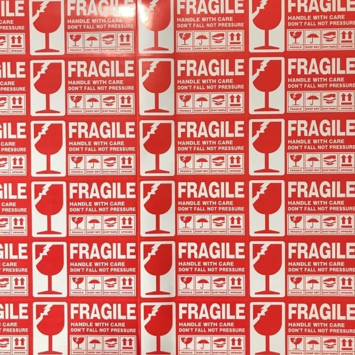 14PC Sticker Fragile / Stiker Fragile / Sticker Pecah Belah / Stiker Gelas