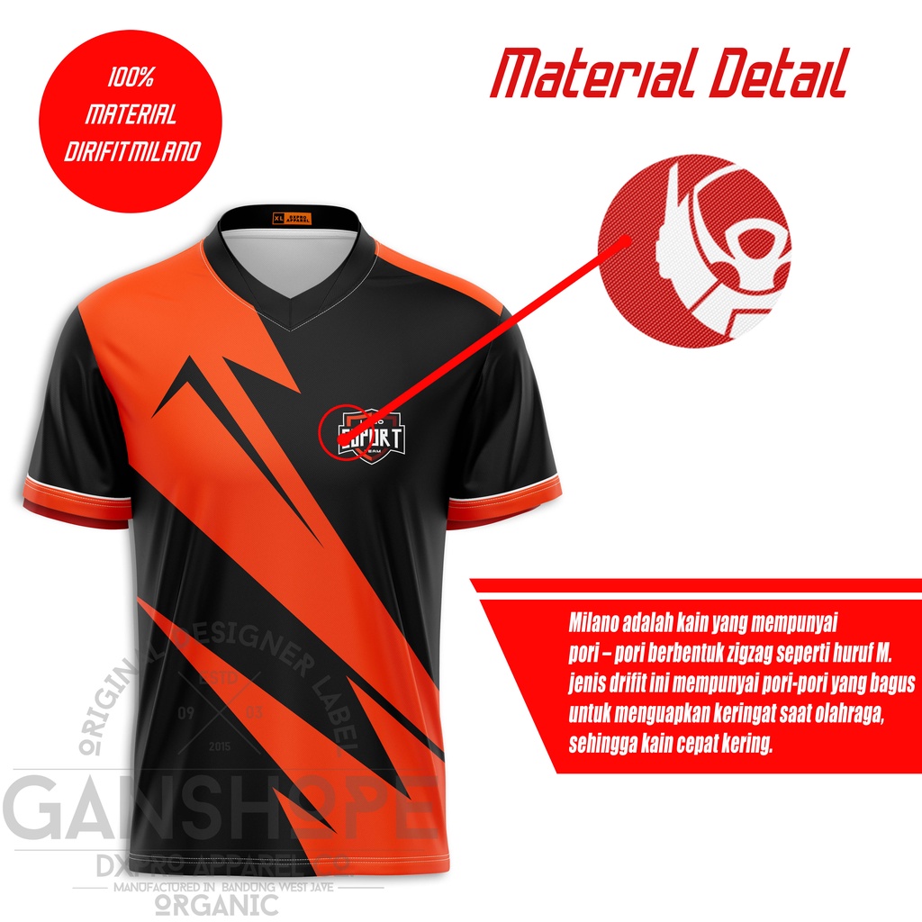 JERSEY TIGER ORANGE BLACK STYLE GAMING (CUSTOM NAMA DAN LOGO)