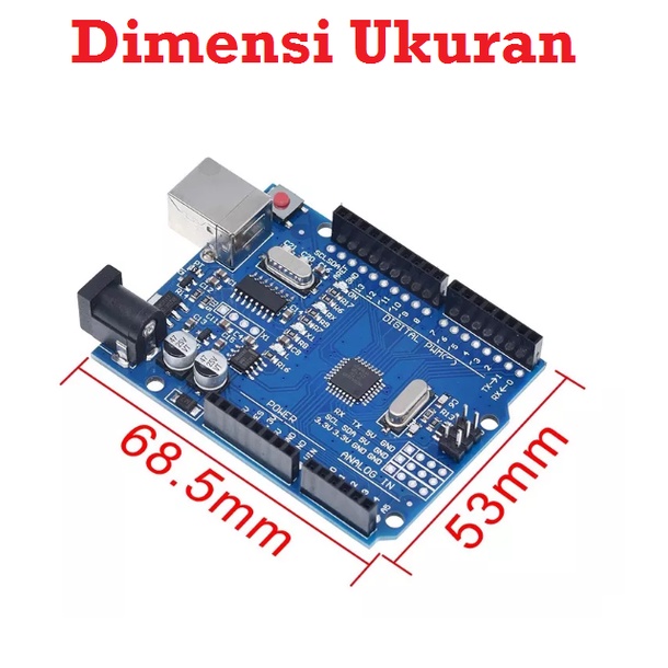 [HAEBOT] Arduinoo Uno R3 SMD Board Ch340G atmega328p + kabel USB 30cm 40 pin Header Male Mikrokontroler Papan Robot Pengendali Mikro AVR USB Program