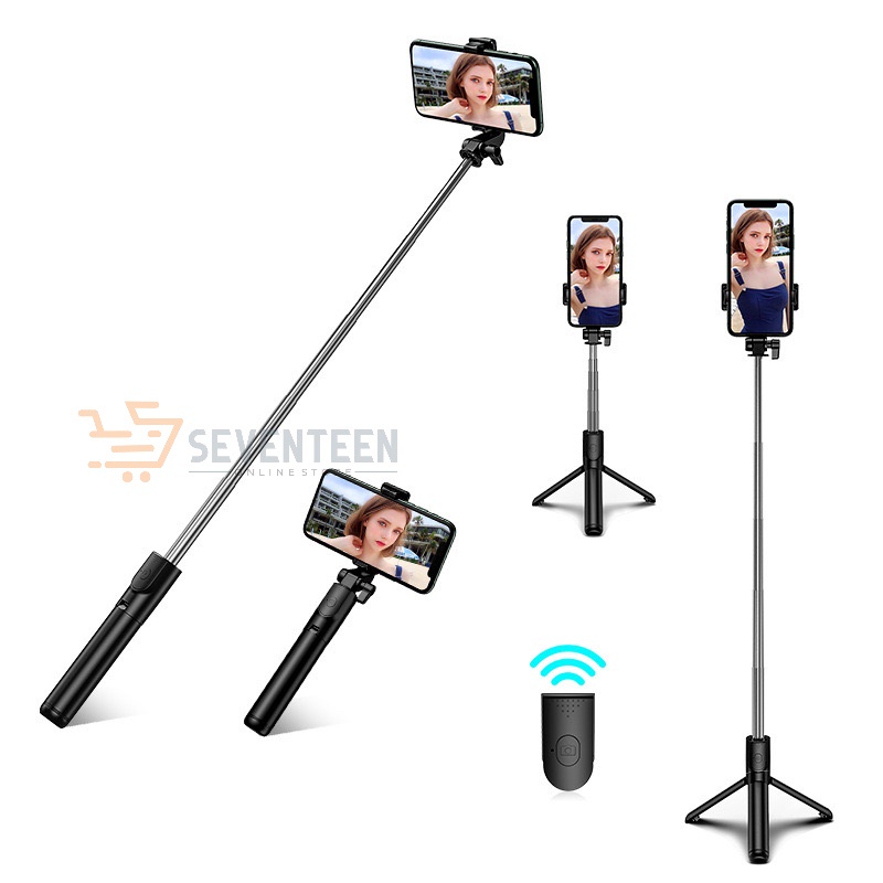 SEVENTEEN TONGSIS TRIPOD R1 3IN1 REMOTE BLUETOOTH SELFIE STICK TONGSIS MACARON R1 TRIPOD HP TRAVELLING TRIPOD HANDPHONE 3IN1 HOLDER HP