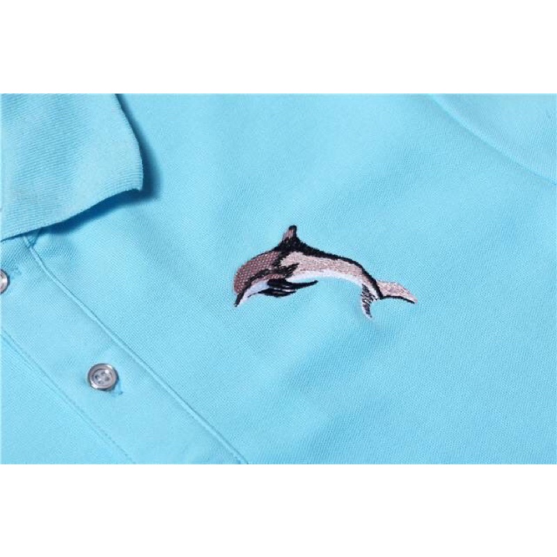 KAOS POLO IMPORT PRIA WANITA ITALY PARIS ORIGINAL LUMBA LUMBA DOLPHIN 3D GLITTER