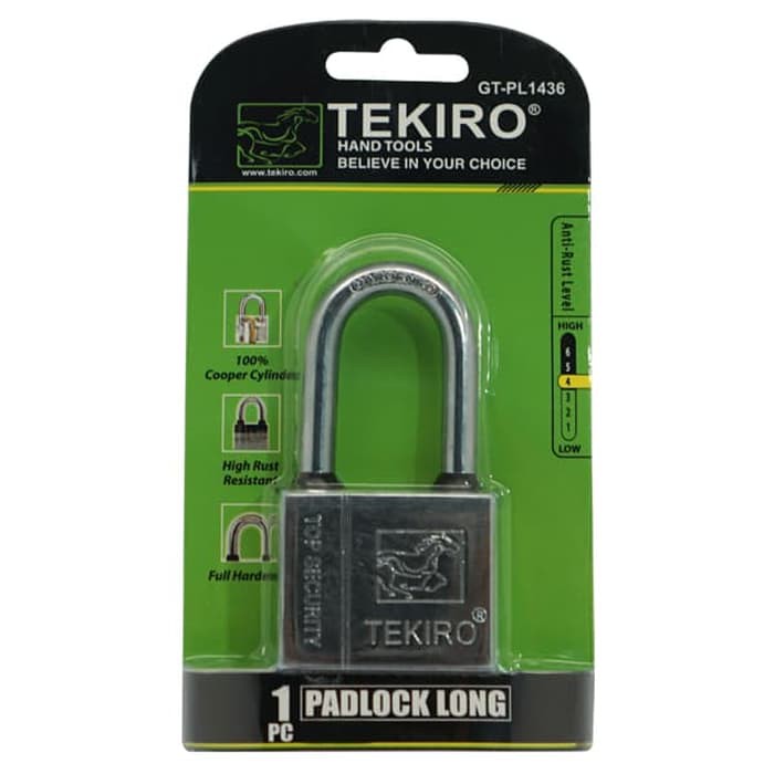 TEKIRO - GEMBOK LEHER PANJANG TIPE KOTAK 40 MM - ORIGINAL