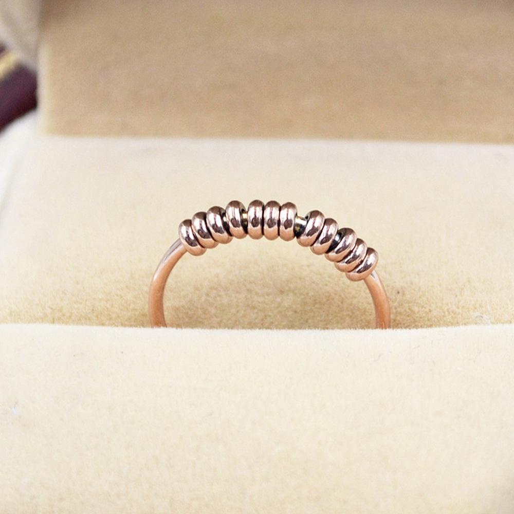 Cincin Band LILY Hadiah Gaya Baru Untuk Wanita Pria Warna Silver/Rose Gold Untuk Perawatan Kecemasan