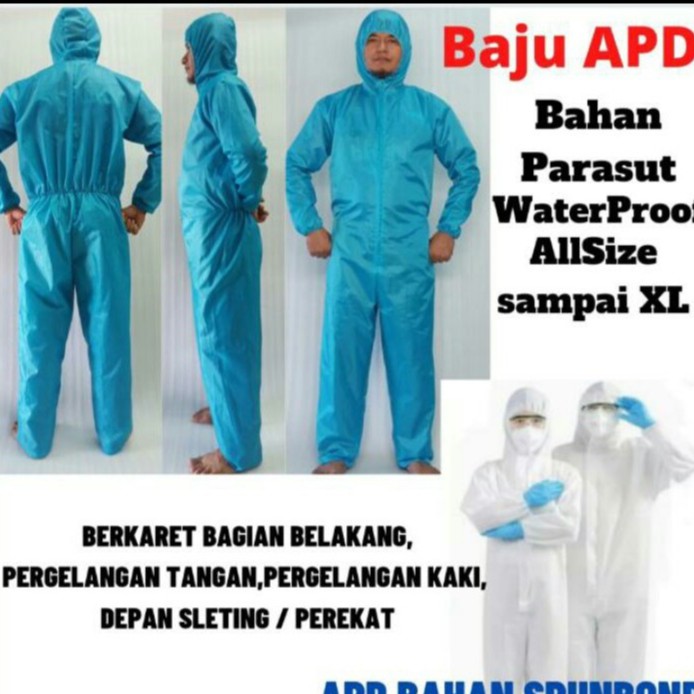 BAJU APD MEDIS HAZMAT PARASUT  Waterproof REUSABLE BISA DI CUCI ULANG READY LSG KIRIM