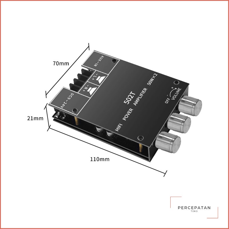 【ZK-502T】 Versi Nada Bluetooth 5.0 Audio Power Amplifier Papan Modul 【TPA3116D2】 50W * 2 Penyesuaian Bass Tinggi Subwoofer Dual Channel Stereo