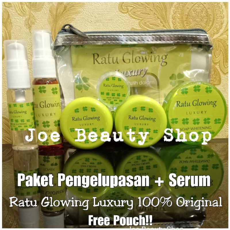 RATU GLOWING LUXURY PAKET PENGELUPASAN + SERUM GLOWING / CREAM GLOSSY / PEMUTIH WAJAH