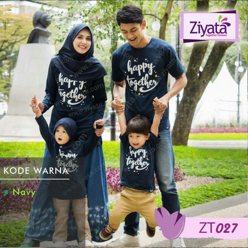 Kaos Ziyata ZT 27 Warna Biru Navy Dongker Bahan Katun Combed 24s Baju Seragam Couple Keluarga Adem