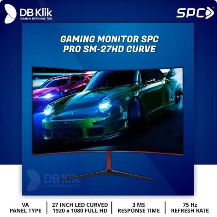 "LED Monitor Gaming SPC Pro SM 27HD Display Port Curve - SPC SM27HD"