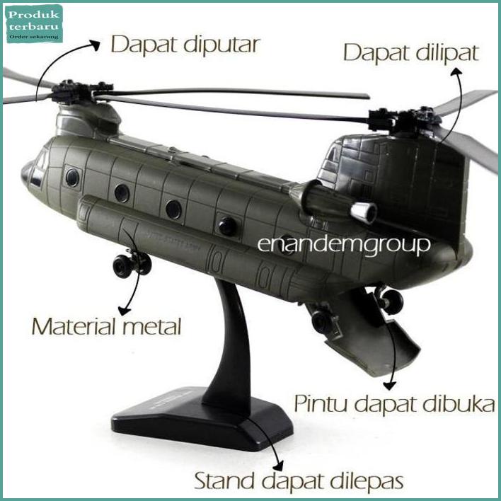 15% - Diecast Miniatur Pesawat Helikopter Skypilot Boeing CH-47 Chinook - Best Seller