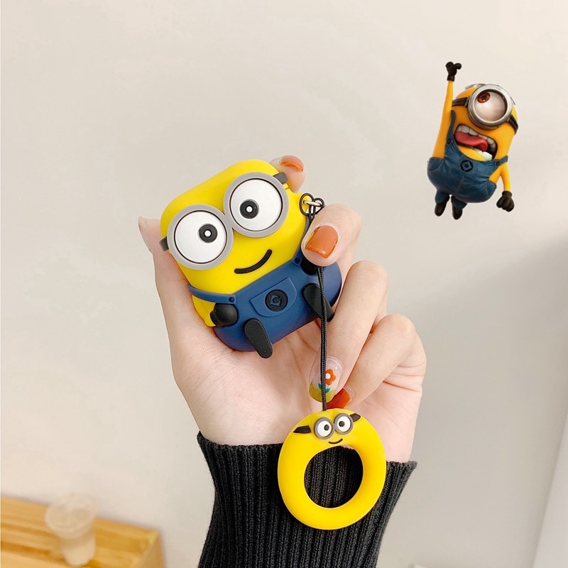 Cute Cartoon Little Yellow Man Airpods Case Wireless Bluetooth Silicone Earphone Case