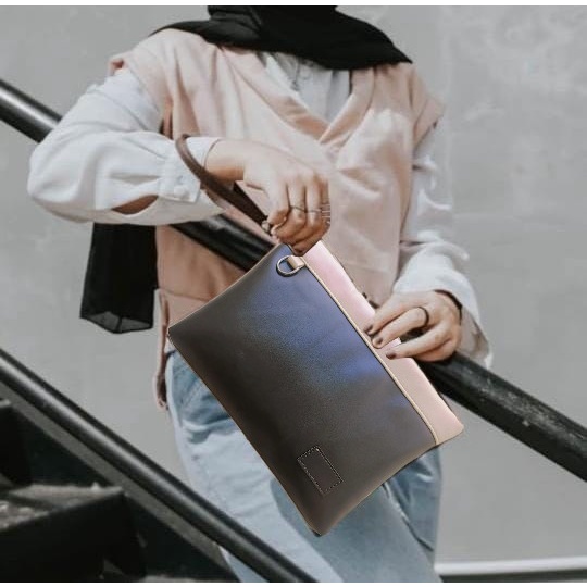 Handbag Pria / Wanita Clutch Kulit PU Leather - Dompet besar Pria Terbaru