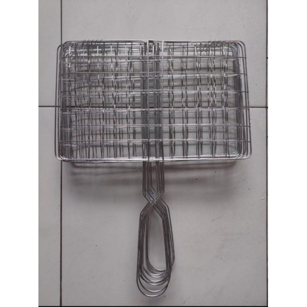 Panggangan ikan bakar jepit/panggangan jepit stainless