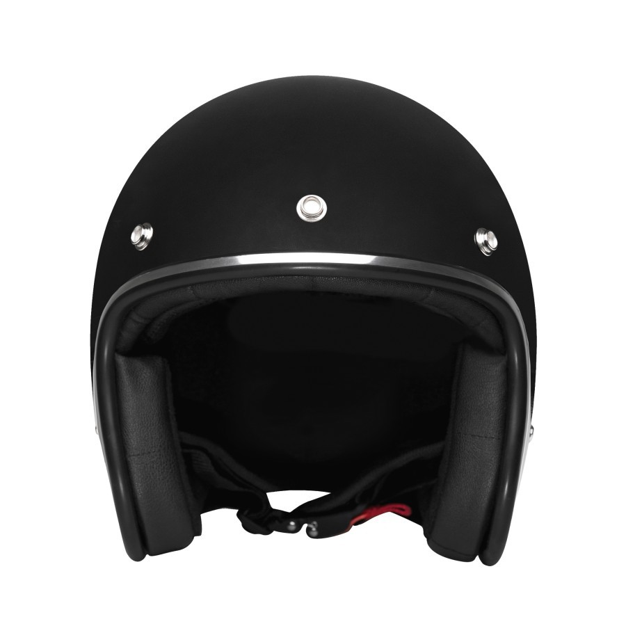 HELM RETRO ZULU OSIRIS BLACK DOFF CHROME ( Half Face / Vintage / Simpson / Klasik )