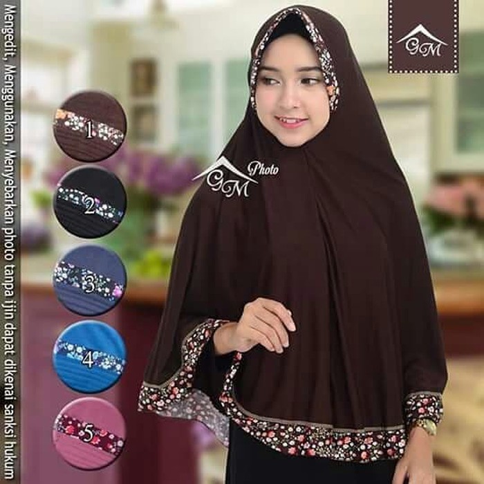 Ready Stock Murmer Jilbab Hijab Langsung Instan Bergo List Motif Pet Jersey Ena Fashion Muslim 20 -