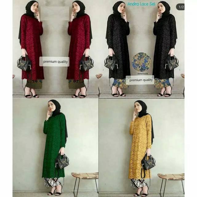 (DIJAMIN REALPICT) Tunik Brukat Corneli Gliter  ! TUNIK PREMIUM LACE FARAH ANDIRA AMELIA LUCIA!!!