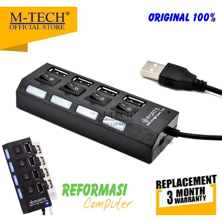 USB Hub 4 Port ON-OFF USB 2.0