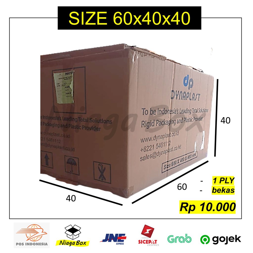 

Kardus/Box DUS DYNAPLAST 60X40X40 Pembelian Eceran