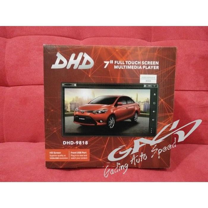 DHD DOUBLE DIN TV 9818 DVD FULL GLASS PANEL FULL HD SPEK TERBARU