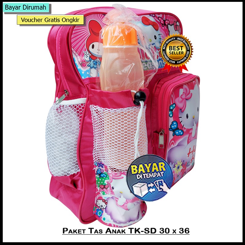 [Paket] Tas Sekolah Anak TK-SD Tas Sekolah Anak Perempuan Tas Free Botol &amp; Pouch