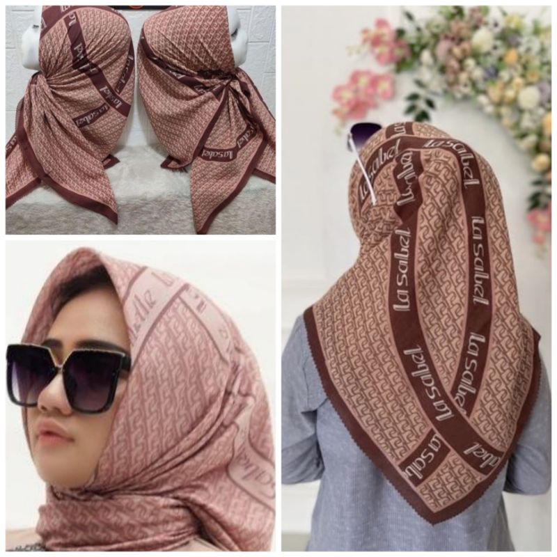Hijab Segi Empat Motif  Lasercut MS Hijab /kerudung motif terbaru Jilbab Voal motif terlaris Jilbab deeka-Ms 63