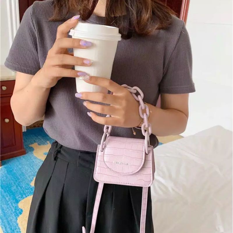 Tas Selempang wanita Korea Import JENNIE/ Tas Croco Selempang Korea JENINIE