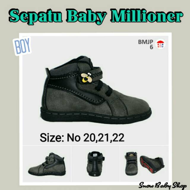 Sepatu Bayi / Anak Baby Millioner BMJP 6CT