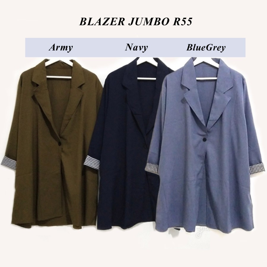 BIGCLO - (COD) LD 130 - 160cm Blazer Jumbo Atasan Wanita Bigsize Lengan Panjang