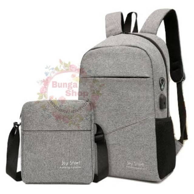 Tas Slempang Joy Start Anti Air & USB Charger Earphone Hole