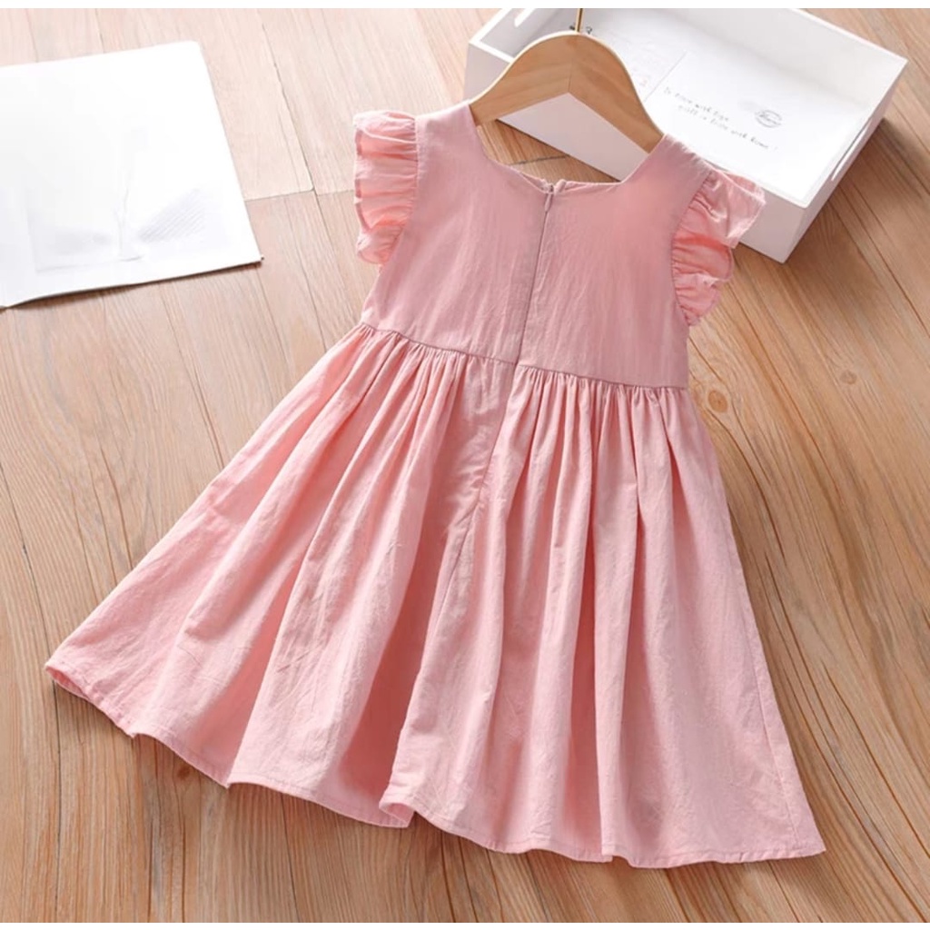 Jimmedy.id - Dress Anak Perempuan Imut Bahan Katun Untuk Umur 3 - 7 Tahun