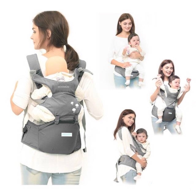 MOOIMOM LIGHTWEIGHT HIPSEAT CARRIER GREY / hipseat mooimom / hipseat mooimom original / baby carrier