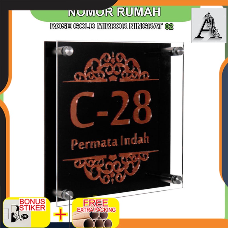 

Promo Nomor Rumah Akrilik Rose Gold Mirror NINGRAT Series 02 - 40 x 40