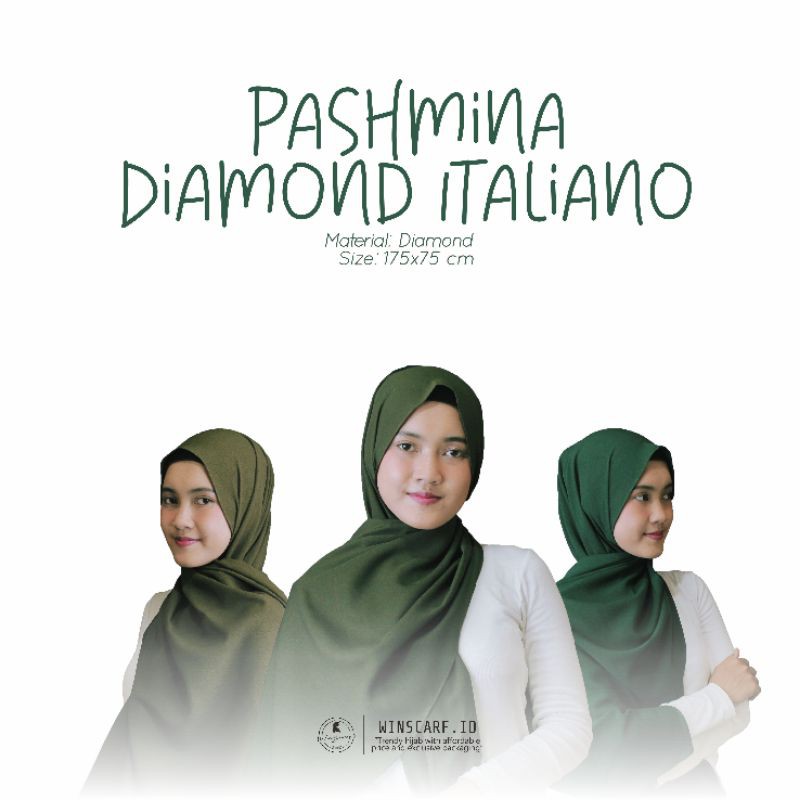 Hijab pashmina diamond warna hijau botol hijau army dark army soft green murah nyaman