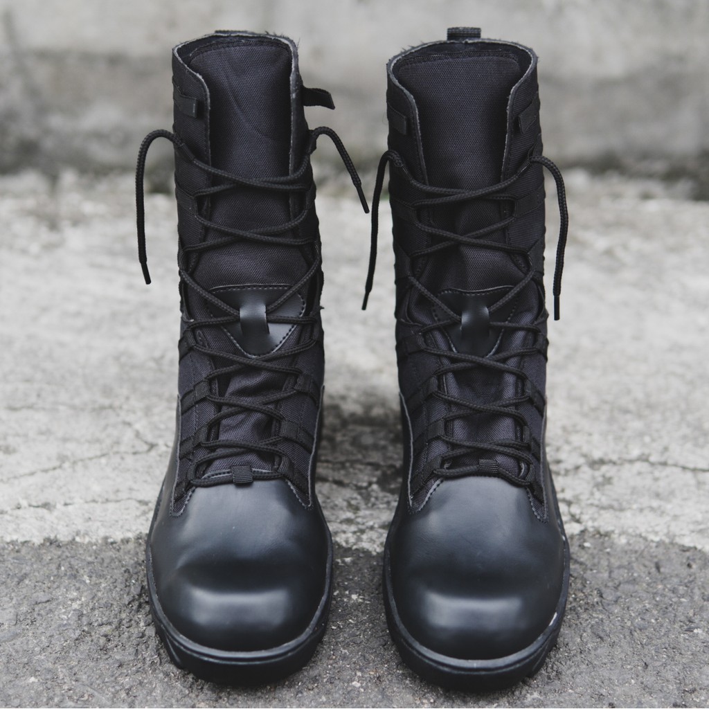 Sepatu Safety Boots Pria Black Force Owl/ Sepatu Kerja Lapangan Ujung Besi /Security/Work pdl