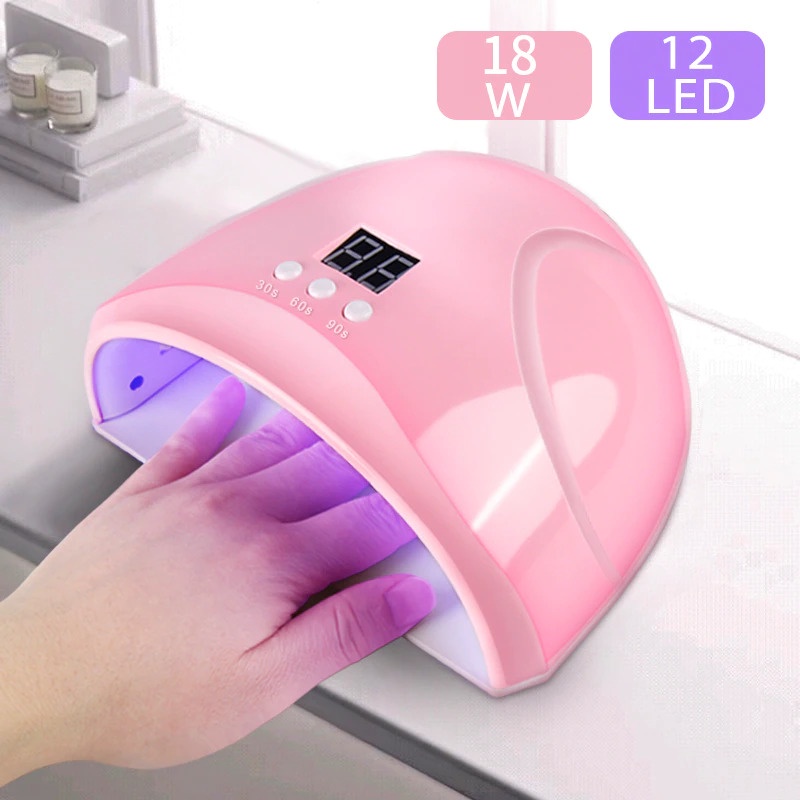 gs8a dazzle pengering kutek kuku uv led nail dryer 36w - mini-1 - pink Or-i