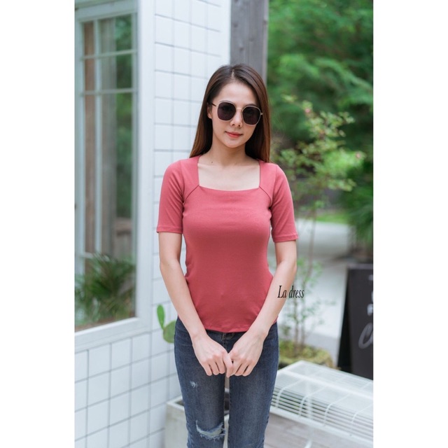 La dress kaos kerah square