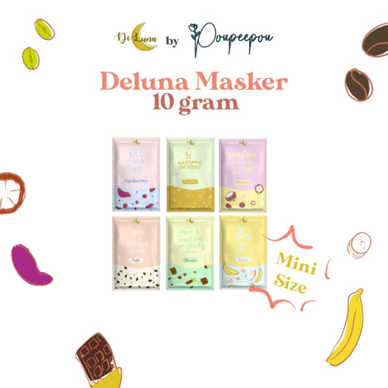 DELUNA BY POUPEEPOU Face Mask Mini Size (10gr) BPOM | Masker Wajah Deluna| Masker Jerawat