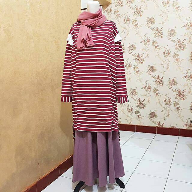 Tunic busui kaos lubang kanan kiri baju busui lucu baju menyusui