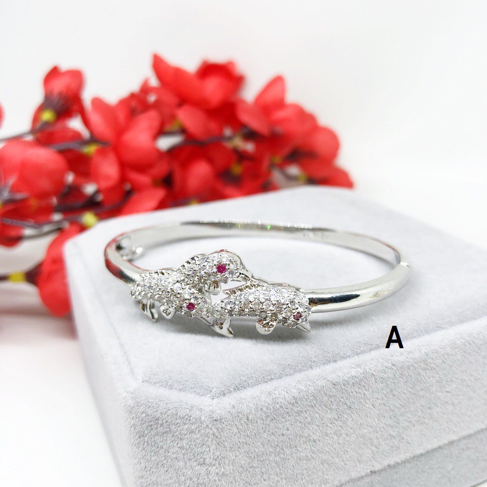 Gelang Bangle Meili Meilyn Lapis Emas Putih Silver Gold Mata - BB330