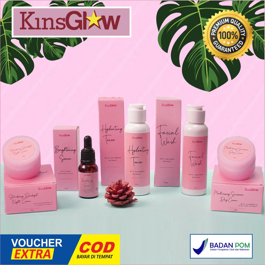 Paket Perawatan Putih dan Glowing Kinsglow Skincare + Night Cream