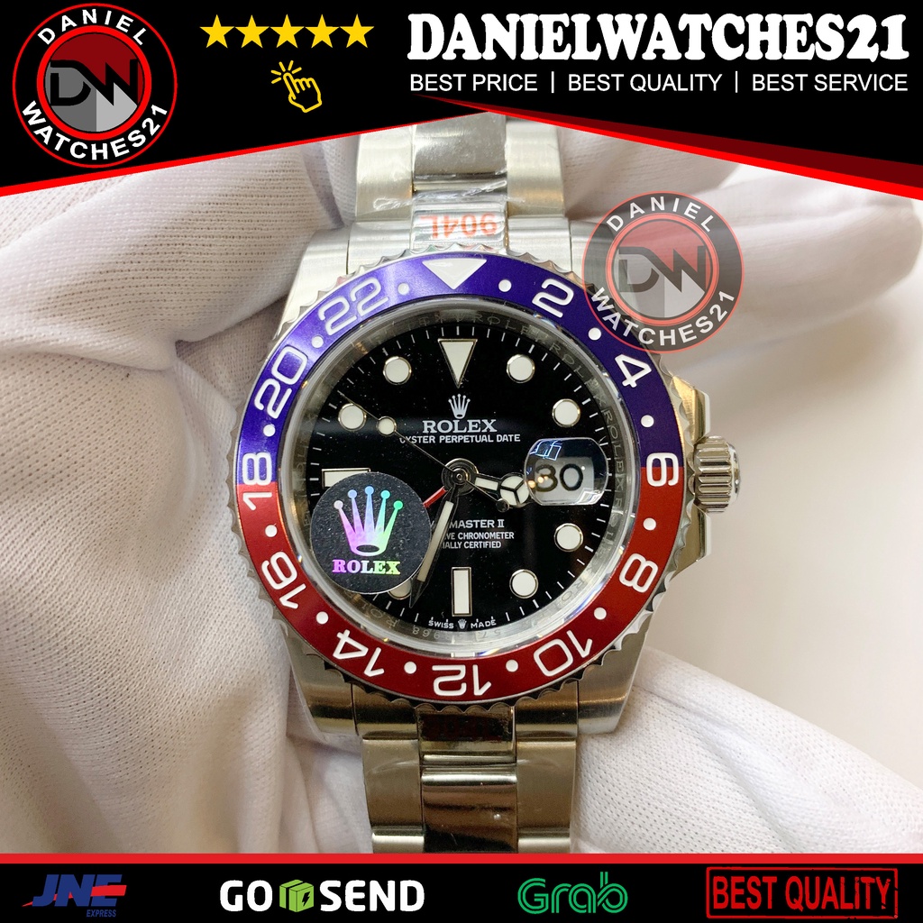 JAM TANGAN MODEL GMT MASTER II 126710LRO PEPSI SS904L (NOOB V7)