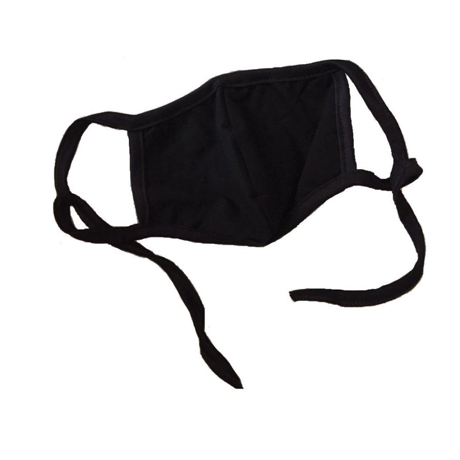 Masker Kain Busa Mulut 3 ply - MASKER TALI - MASKER SCUBA 3PLY TALI POLOS HITAM