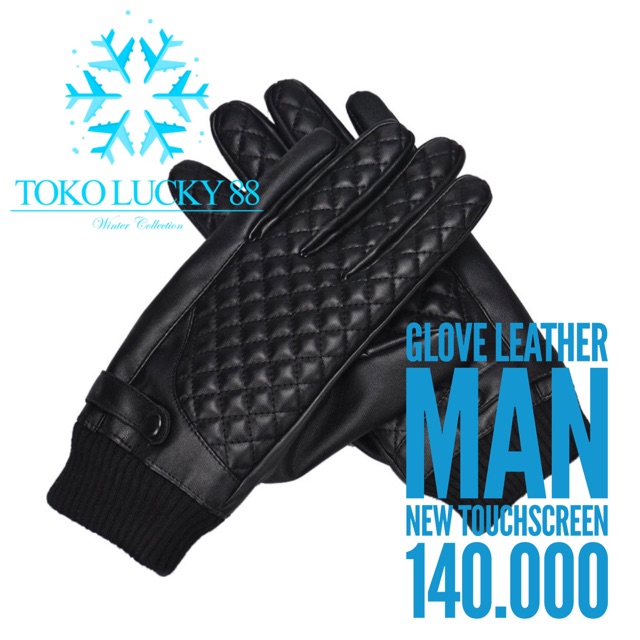 IMPORT Glove Leather Man Genuine Original Fur Thermal Sarung tangan Kulit Asli touchscreen bulu musim dingin