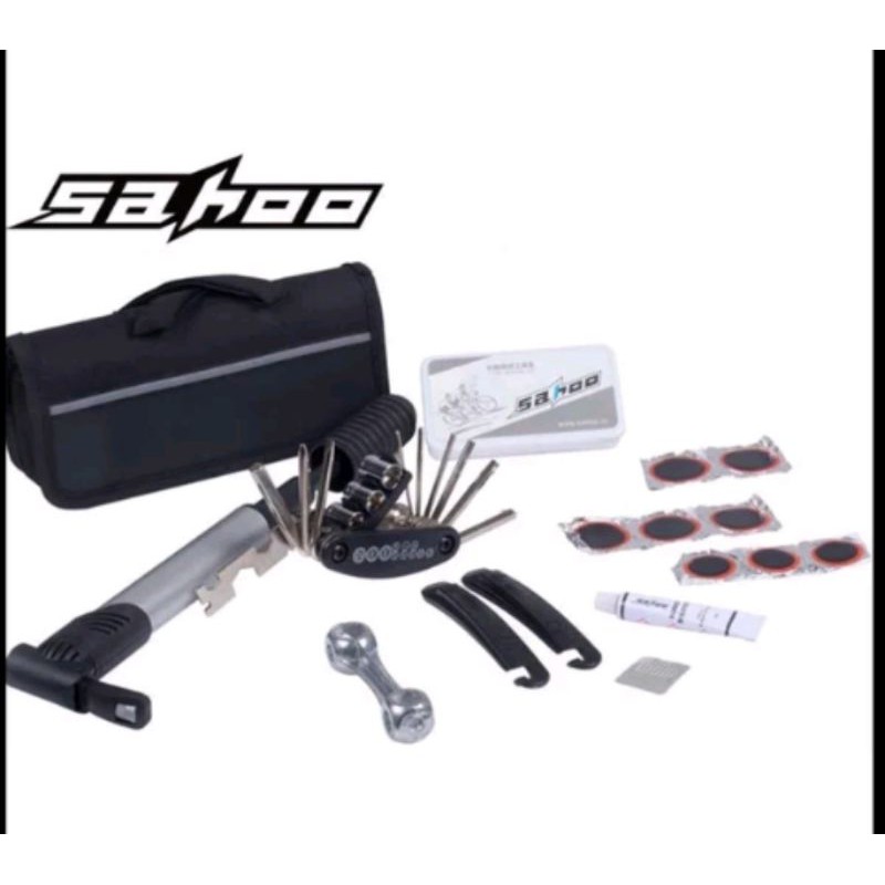 TAFFSPORT Perlengkapan Reparasi Ban Sepeda Tas tool set tools Box Bike Servis ban Sahoo 21040-N Black