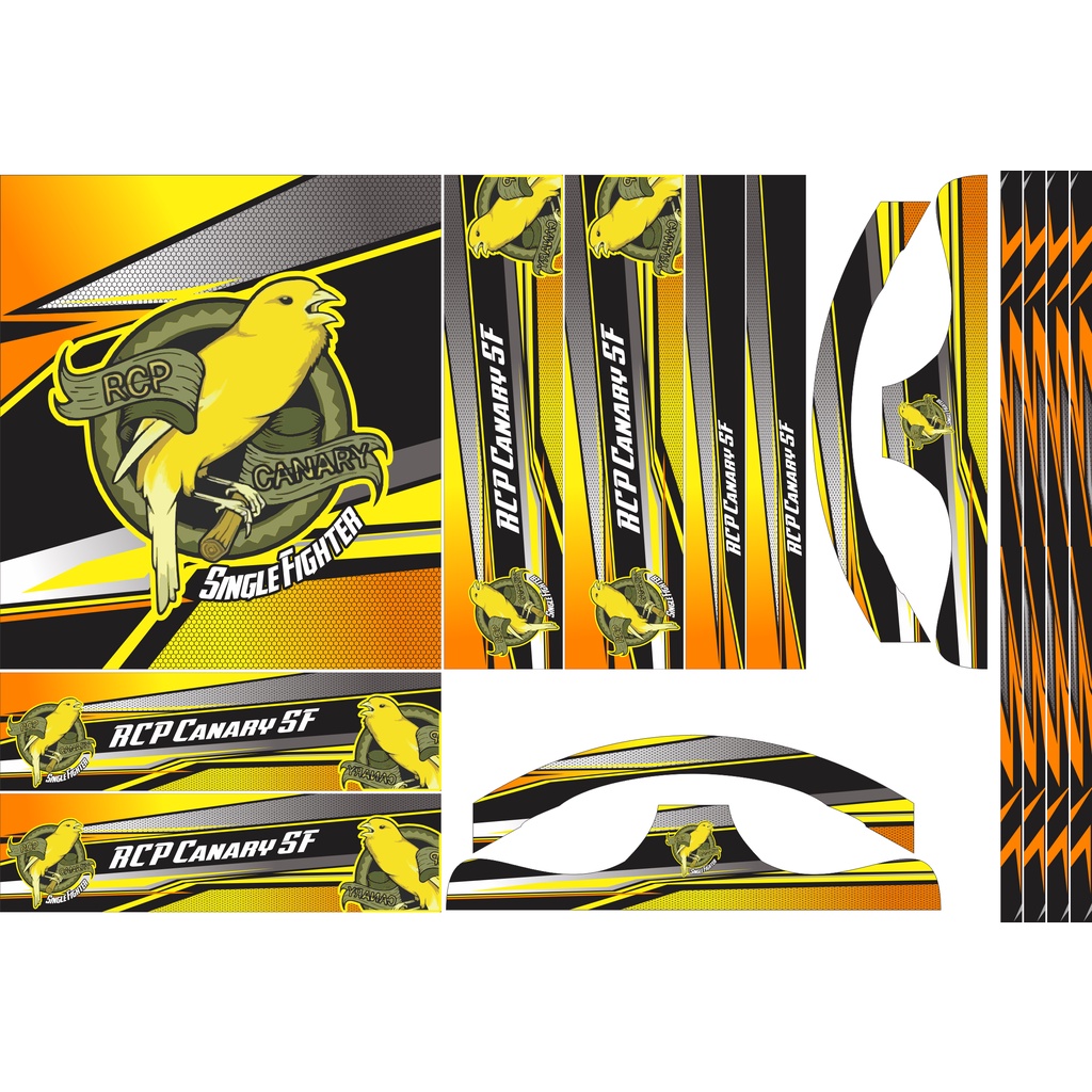 STICKER DECAL SANGKAR BURUNG / KANDANG KOTAK BULAT || MOTIF BNR 12