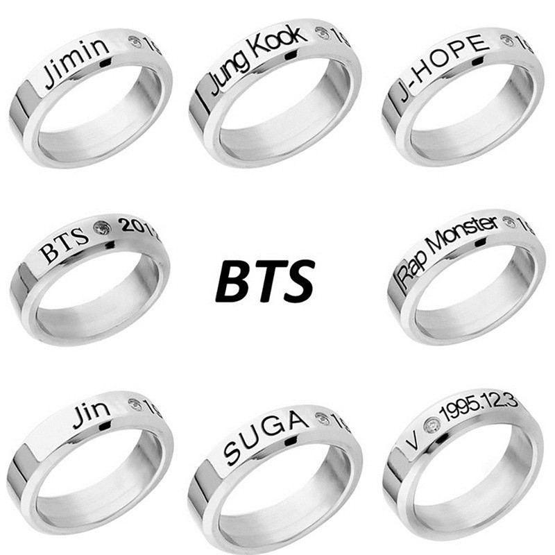 [Bayar Di Tempat]Cincin KPOP Bangtan Boys BTS SUGA BTS Bahan Stainless Steel