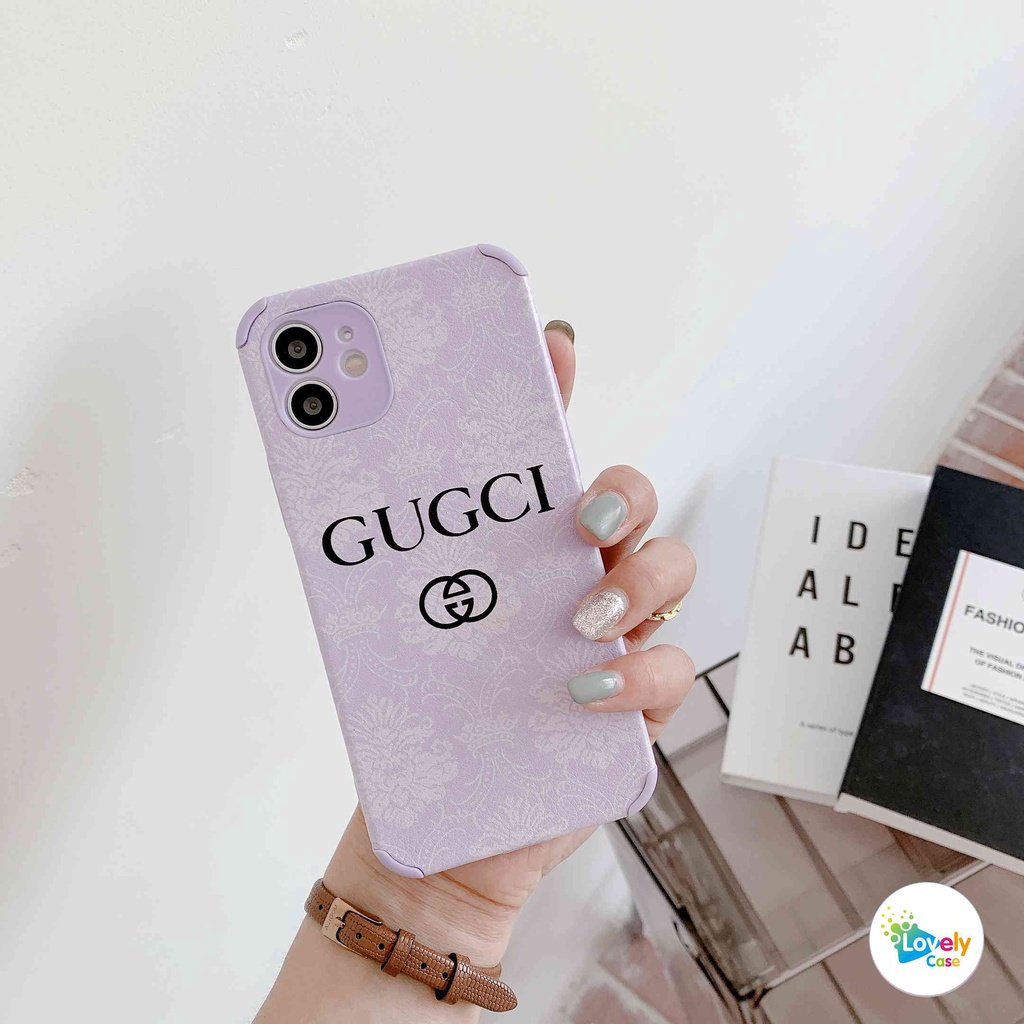ready stock iphone 13 11 12 pro max 12 mini se 2020 xr x 7 8 6 6s plus lambskin design purple fashion brand precise hole position phone case anti fall soft protective cover