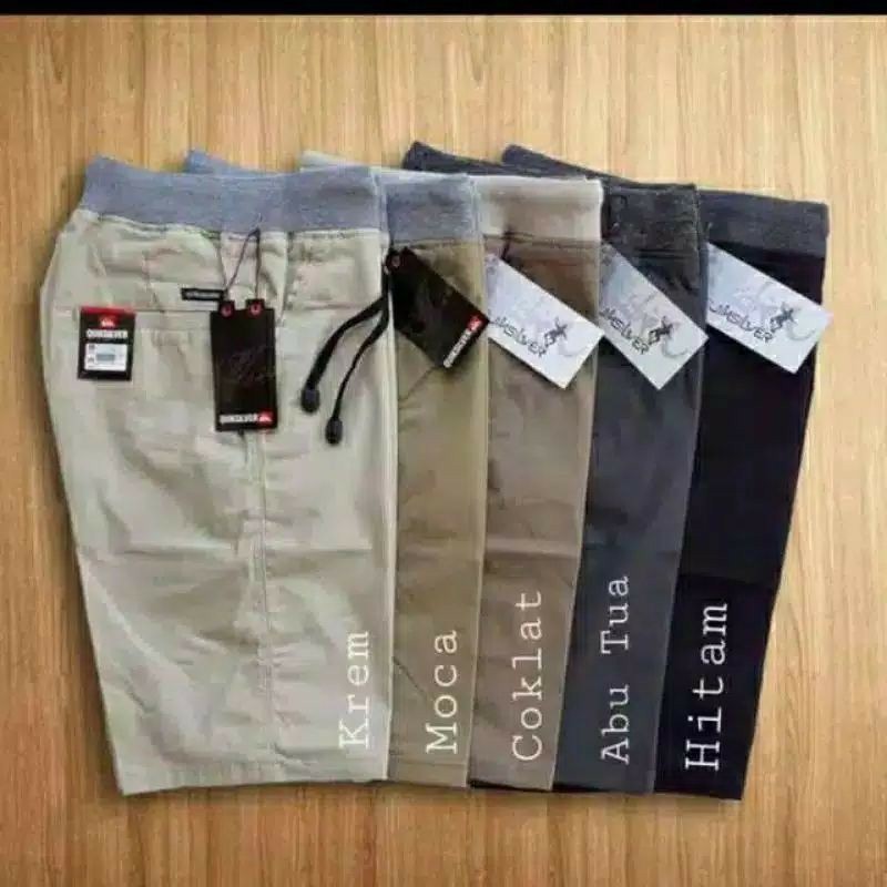 [Bisa COD] Celana Pendek Pria Cowok Dewasa Chino Rip Karet Pinggang Chinos Katun Twill Premiun