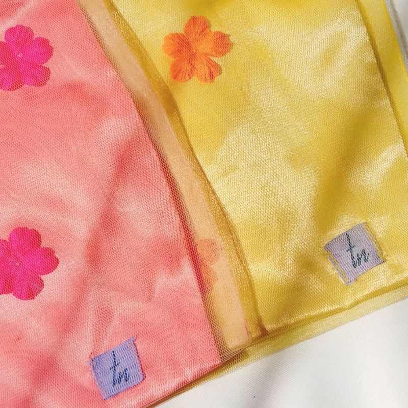 Totebag Satin Handmade Bunga Lucu Glossy Murah Kualitas Bagus High Quality | Galosa Yellow