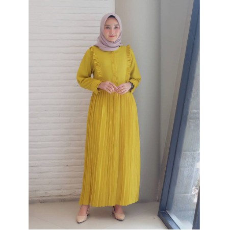 Gamis Neysa lemon / maxi dress muslim / fashion gamis / promo
